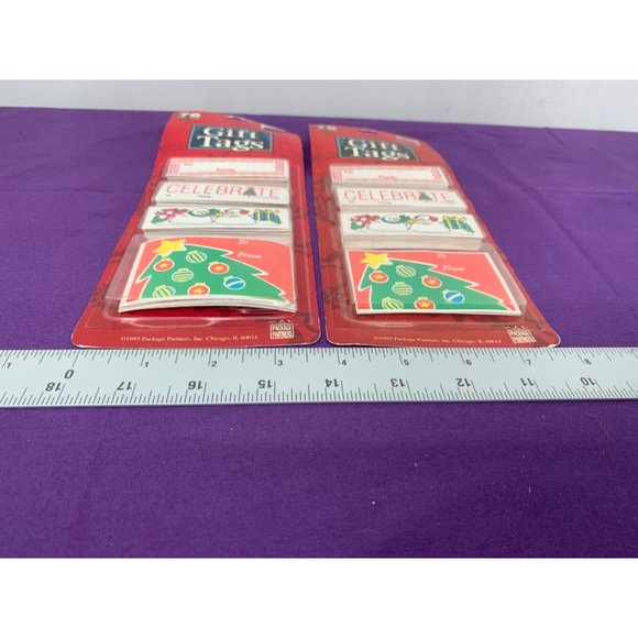 1995 vVntage Christmas Tags 76 Per Package Lot of Two Identical Tags - Picture 3 of 6